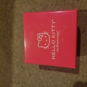 Vintage sterling silver diamonique hello Kitty bracelet.
